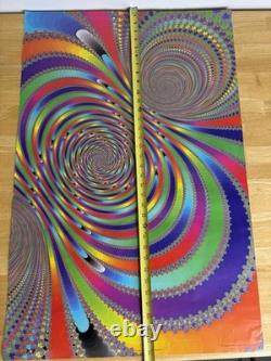 VTG Poster Psychedelic Aquaduct by Dave Kilman 90s Trippy Black Light Rare READ