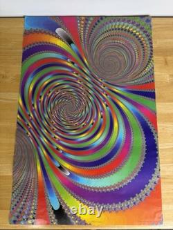 VTG Poster Psychedelic Aquaduct by Dave Kilman 90s Trippy Black Light Rare READ
