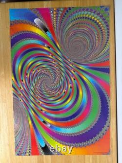 VTG Poster Psychedelic Aquaduct by Dave Kilman 90s Trippy Black Light Rare READ