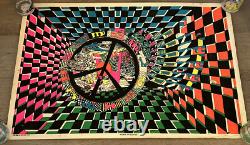 VTG Psychedelic 1970s Platt Blacklight Poster Power Of Eunice 23x35 WithWEAR