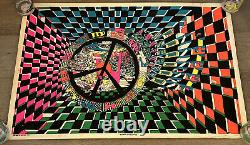 VTG Psychedelic 1970s Platt Blacklight Poster Power Of Eunice 23x35 WithWEAR