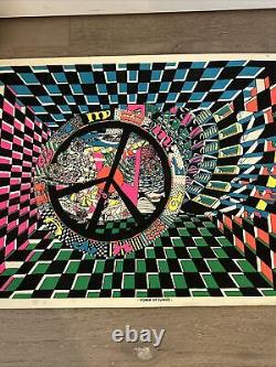 VTG Psychedelic 1970s Platt Blacklight Poster Power Of Eunice 23x35 WithWEAR