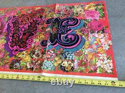 VTG Psychedelic 60's Hippie LOVE Burst poster 48X19 Black light Floral Birds