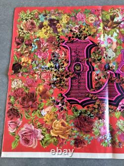 VTG Psychedelic 60's Hippie LOVE Burst poster 48X19 Black light Floral Birds