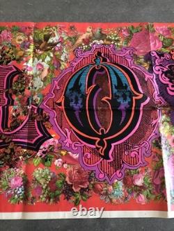 VTG Psychedelic 60's Hippie LOVE Burst poster 48X19 Black light Floral Birds
