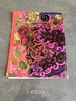 VTG Psychedelic 60's Hippie LOVE Burst poster 48X19 Black light Floral Birds
