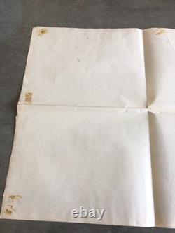 VTG Psychedelic 60's Hippie LOVE Burst poster 48X19 Black light Floral Birds