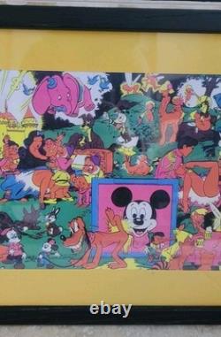 VTG WALLY WOOD DISNEY ORGY PARADOY BLACKLIGHT POSTER 1967 15x12 N. O. S FRAMED