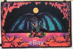 Vampire Bat Woman Nude 1972 Gemini Rising Black Light Poster Original