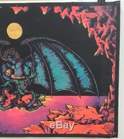 Vampire Bat Woman Nude 1972 Gemini Rising Black Light Poster Original