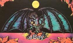 Vampire Bat Woman Nude 1972 Gemini Rising Black Light Poster Original