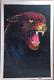 Velva-print 1970s Vintage Blacklight Poster Rare Cougar Velvet Fuzzy Felt