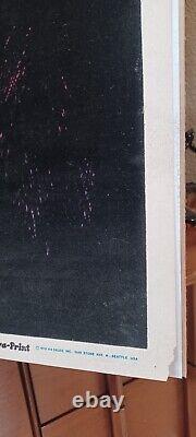 Velva-Print 1970s Vintage Blacklight Poster RARE COUGAR Velvet Fuzzy Felt