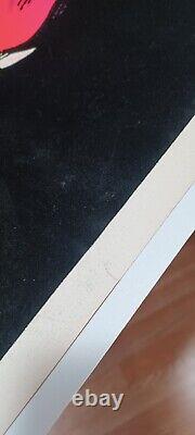 Velva-Print 1970s Vintage Blacklight Poster RARE COUGAR Velvet Fuzzy Felt