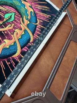Velvet Poster Fire Dragon Blacklight Retro 1970s USA 35x23