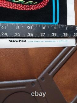 Velvet Poster Flaming Serpent Dragon Blacklight Retro 1970s NEW NOS USA 35x23