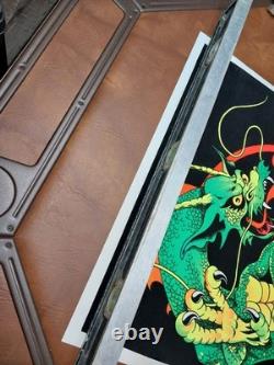 Velvet Poster Green Dragon Blacklight Retro 1970s NEW NOS USA 35x23