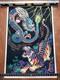 Velvet Poster Tiger Dragon Battle Death Blacklight Retro 1970s New Nos Usa 35x23