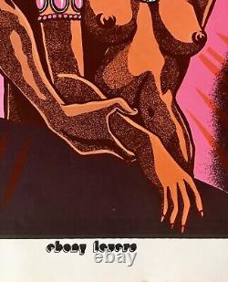 Velvet Screen Enterprises Print Black Light Poster Ebony Love 1970s Afro Lovers