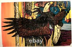 Very Cool Original'73 BlackLight Eagle Poster with Velvety Feel To Feathers Rare