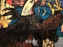 Very Cool Original'73 BlackLight Eagle Poster with Velvety Feel To Feathers Rare