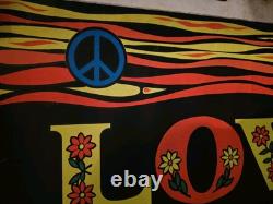 Very Rare Vintage 1969 Houston Blacklight Poster LOVE 22 x 34