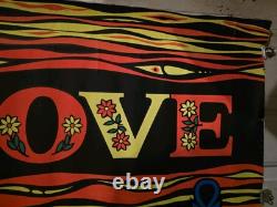 Very Rare Vintage 1969 Houston Blacklight Poster LOVE 22 x 34