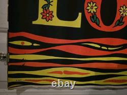 Very Rare Vintage 1969 Houston Blacklight Poster LOVE 22 x 34