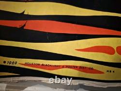 Very Rare Vintage 1969 Houston Blacklight Poster LOVE 22 x 34