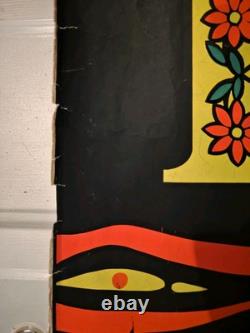 Very Rare Vintage 1969 Houston Blacklight Poster LOVE 22 x 34