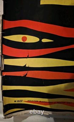 Very Rare Vintage 1969 Houston Blacklight Poster LOVE 22 x 34