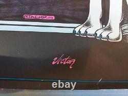 Victor smoking dog Petagno blacklight poster VTG 1972 Saladin 22.5x34.5