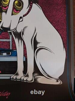 Victor smoking dog Petagno blacklight poster VTG 1972 Saladin 22.5x34.5