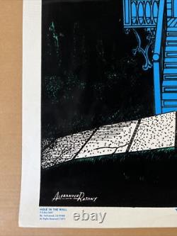 Victorian house blacklight poster vintage original flocked velvet 1970s