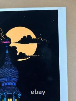 Victorian house blacklight poster vintage original flocked velvet 1970s