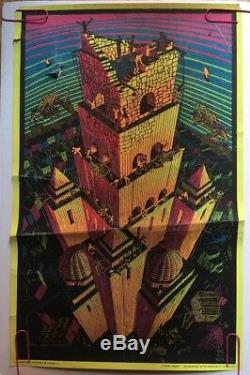 Victory Tower Blacklight Original Vintage Poster 60's Psychedelic Pin-up 1960's