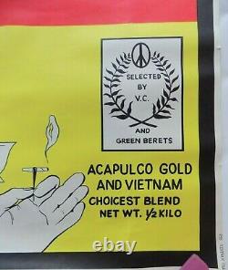 Vietnam Tea Original Vintage Poster Acapulco Gold 1960s Marijuana Weed Joint