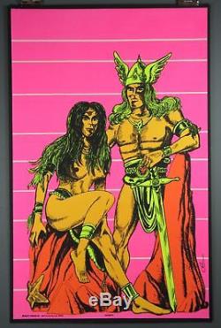 Viking's Vintage Silkscreen Blacklight Poster c. 1970
