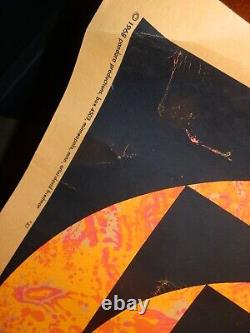 VinTagE 1968 PANDORA PRODUCTIONS OP ART BLACK LIGHT POSTER 47 David Friedman