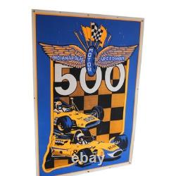 Vintage 1960's Blacklight Indy 500 racing poster