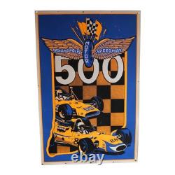 Vintage 1960's Blacklight Indy 500 racing poster