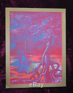 Vintage 1960's Hambly Blacklight Art Poster Screen Print #17 RARE Psychedelic