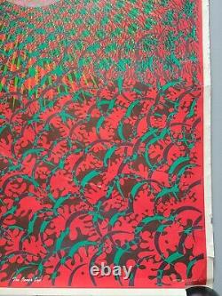 Vintage 1960s Black Light Pscychadelic Poster By Wilfred Satty East Totem West
