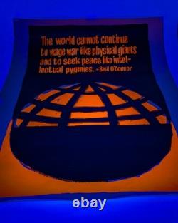 Vintage 1960s Black light Anti-War Peace Poster Basil O'Connor Quote Litho USA