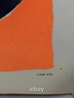 Vintage 1960s Black light Anti-War Peace Poster Basil O'Connor Quote Litho USA