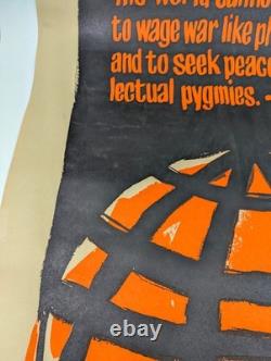 Vintage 1960s Black light Anti-War Peace Poster Basil O'Connor Quote Litho USA
