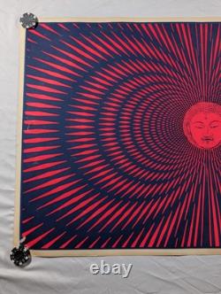 Vintage 1960s Blacklight Buddha Poster Psychedelic Very Rare HTF