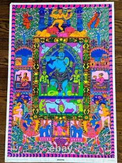 Vintage 1967 Awakening Pyschedelic Blacklight Poster Irene McHugh East Totem 29