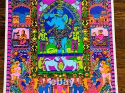 Vintage 1967 Awakening Pyschedelic Blacklight Poster Irene McHugh East Totem 29