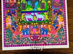 Vintage 1967 Awakening Pyschedelic Blacklight Poster Irene McHugh East Totem 29